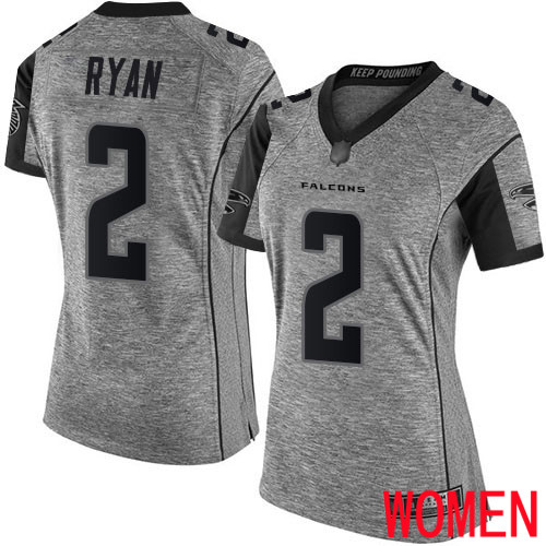 Atlanta Falcons Limited Gray Women Matt Ryan Jersey NFL Football #2 Gridiron